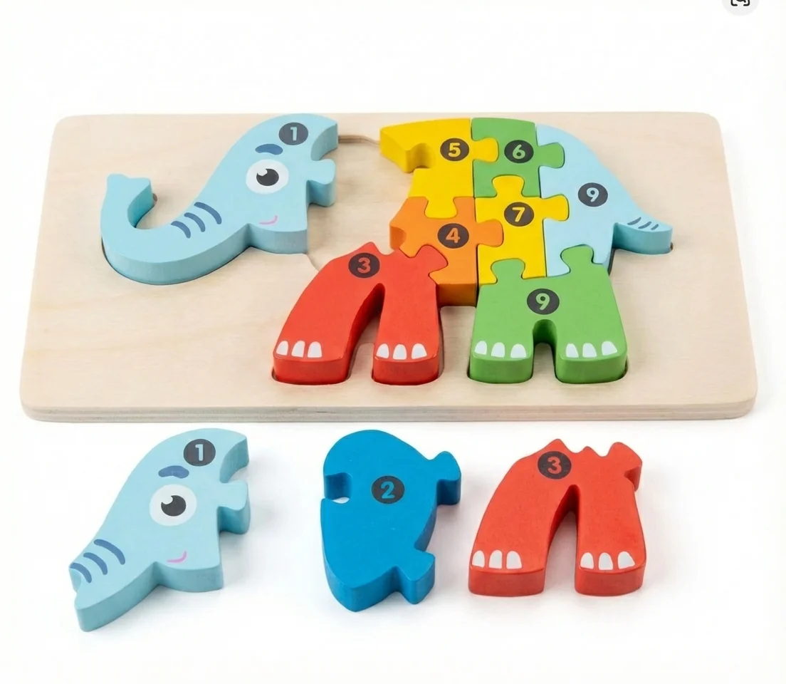 Montessori NumberPlay™ Interlocking Wooden Puzzle Set - Image 11