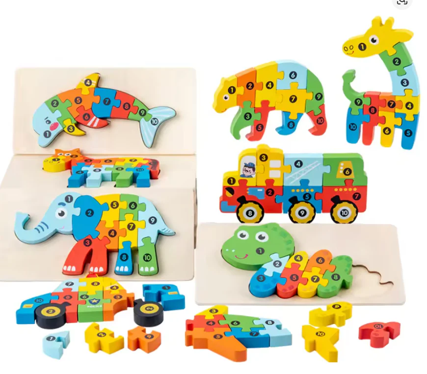 Montessori NumberPlay™ Interlocking Wooden Puzzle Set - Image 2