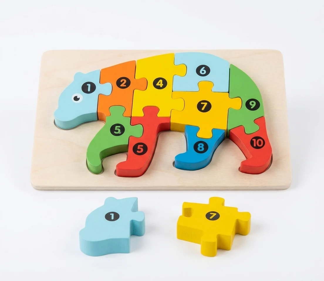 Montessori NumberPlay™ Interlocking Wooden Puzzle Set - Image 7