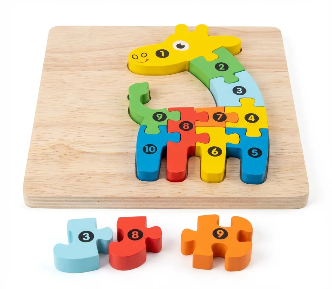 Montessori NumberPlay™ Interlocking Wooden Puzzle Set - Image 9
