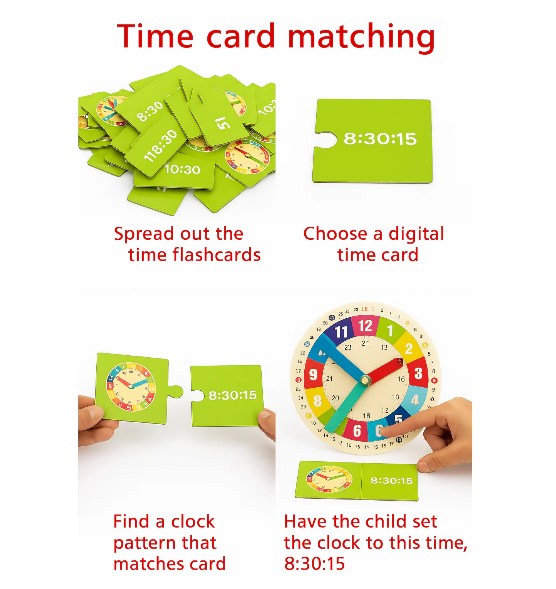 TimeWise Wooden Clock Game™ - Learn to Tell Time with Fun! - Image 4