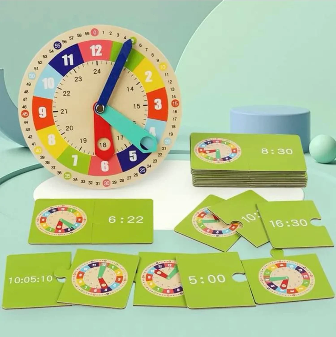 TimeWise Wooden Clock Game™ - Learn to Tell Time with Fun! - Image 6