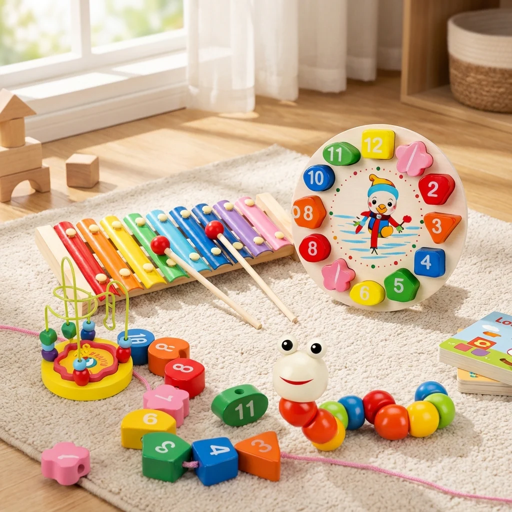 Montessori Wooden Learning Toy Set for Toddlers – Math, Numbers & Motor Skills - Image 3