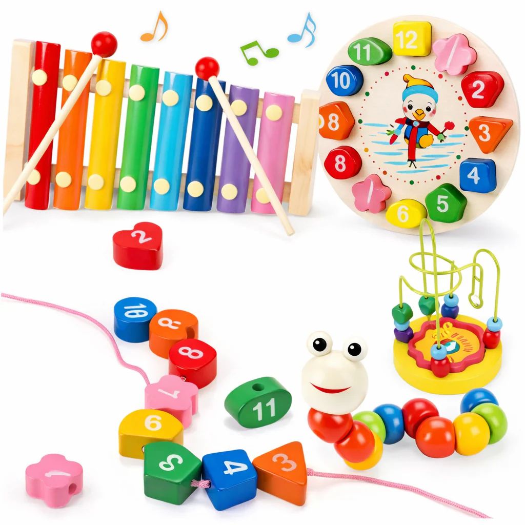 Montessori Wooden Learning Toy Set for Toddlers – Math, Numbers & Motor Skills - Image 4